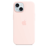 Apple iPhone 15 Silikon Case mit Magsafe - Hellrosa