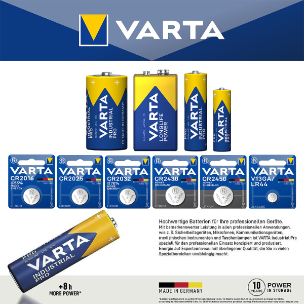 Varta Varianten Knopfzellen Alle Retail + LR44 + AA + AAA + 9V + C Baby