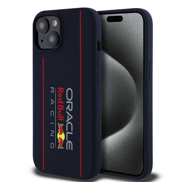iPhone 15 – Red Bull Silicone Vertical Logo MagSafe Case (Navy)