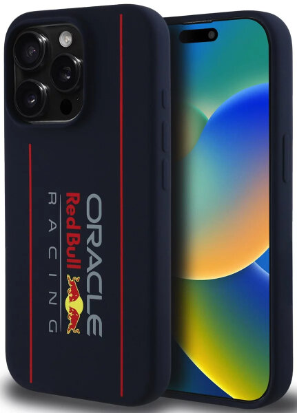 iPhone 15 Pro Max – Red Bull Silicone Vertical Logo MagSafe Case (Navy)