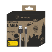 Tactical Fast Rope Kevlar Cable USB-A/USB-C 2m Grey