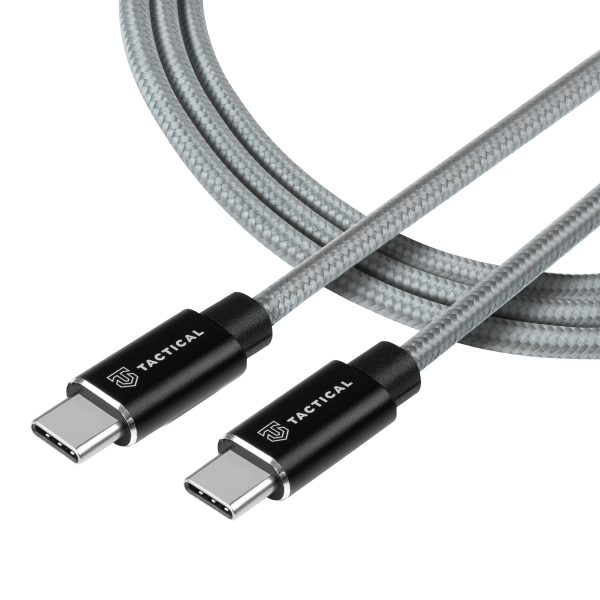 Tactical Fast Rope Kevlar Cable USB-C/USB-C 100W 20V/5A 2m Grey