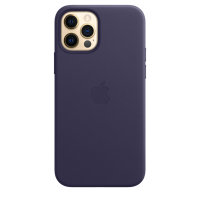 Apple iPhone 12 / 12 Pro Leder Case mit Magsafe - Dunkelviolett