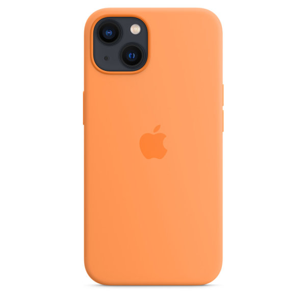 Apple iPhone 13 Silikon Case mit Magsafe - Gelborange