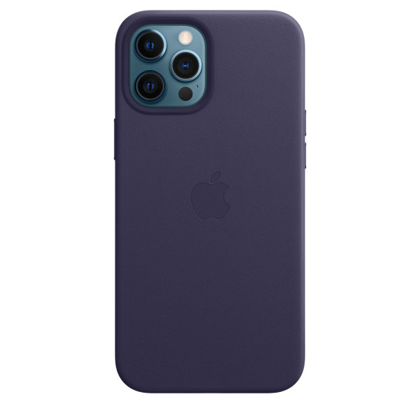 Apple iPhone 12 Pro Max Leder Case Dunkelviolett