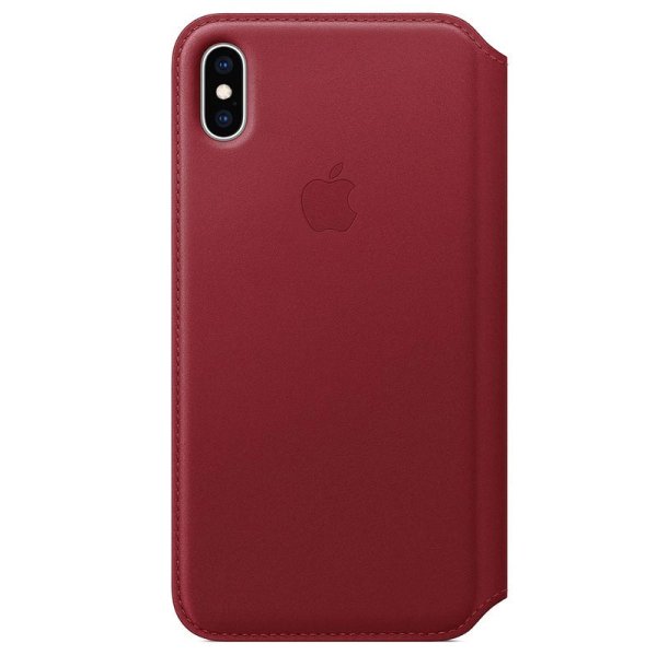 Apple iPhone X / XS Leder Folio Case Rot