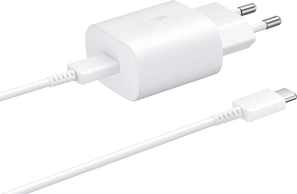 Samsung USB-C Fast Charger 25W with USB-C Charging Cable 1.2m - White