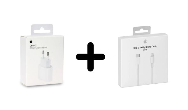 Apple 20W power adapter with USB C to Lightning cable 2m