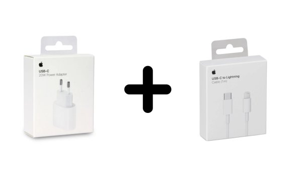 Apple power adapter 20W with USB type C to Lightning cable 1m