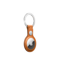 Airtag Leahter Key Ring - Golden Brown