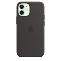 Apple iPhone 12 Mini Silikon Case mit Magsafe - Schwarz