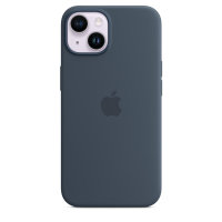 Apple iPhone 14 Silikon Case mit Magsafe - Sturmblau